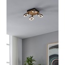 Eglo Rieveles spot 4x4,2W hout/zwart