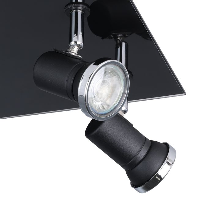 Eglo Tamara plafondlamp 4x GU10 zwart/chrome