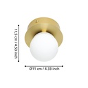 Eglo wand-/plafondlamp Mosiano goud IP44