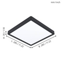 Eglo Fueva 5 LED opbouwarmatuur 285x285mm zwart IP44 2400lm 3000K