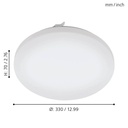 Eglo Frania-S LED wand/plafondlamp 330mm wit 2000lm 3000K