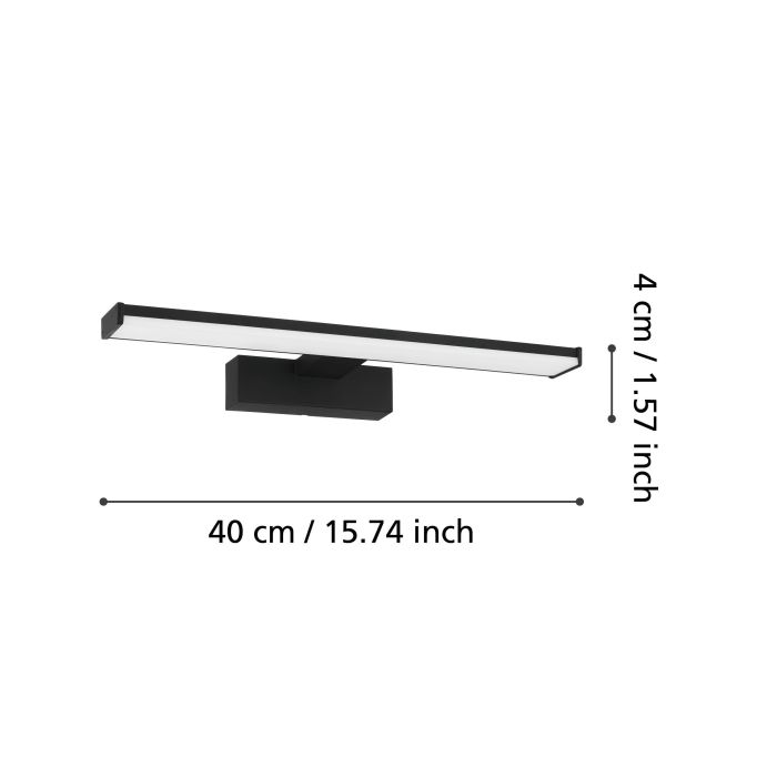 Eglo Pandella LED spiegelarmatuur 40cm IP44 zwart 900lm 4000K