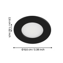 Eglo Fueva 5 LED inbouwspot IP44 86mm zwart 330lm 3000K