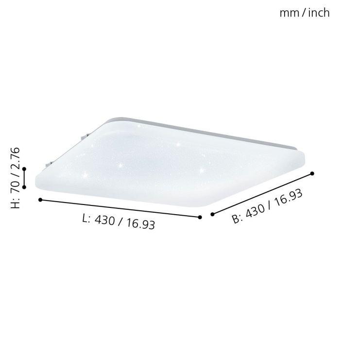 Eglo Frania-S LED opbouwarmatuur 430x330mm wit 3400lm 3000K