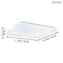 Eglo Frania-S LED opbouwarmatuur 430x330mm wit 3400lm 3000K