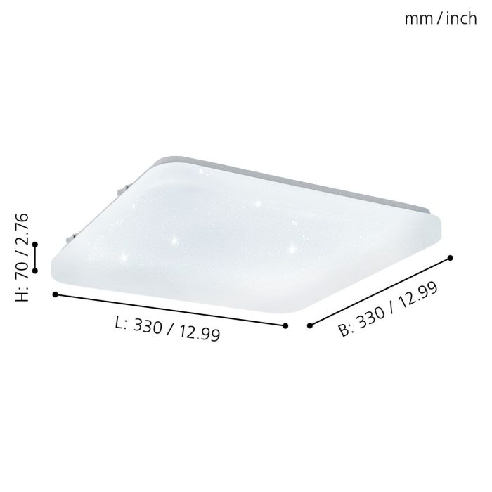 Eglo Frania-S LED wand-/plafondlamp 33x33cm kristal