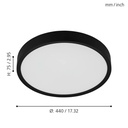 Eglo Musurita LED plafondlamp 440mm zwart 600lm 3000K