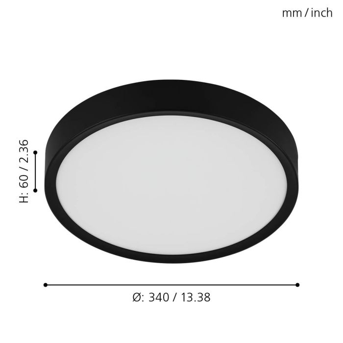 Eglo Musurita LED plafond 340mm zwart/wit