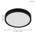 Eglo Musurita LED plafond 340mm zwart/wit