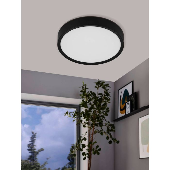 Eglo Musurita LED plafond 340mm zwart/wit