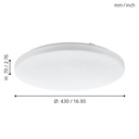 Eglo Frania LED opbouwarmatuur 430mm wit 3400lm 3000K