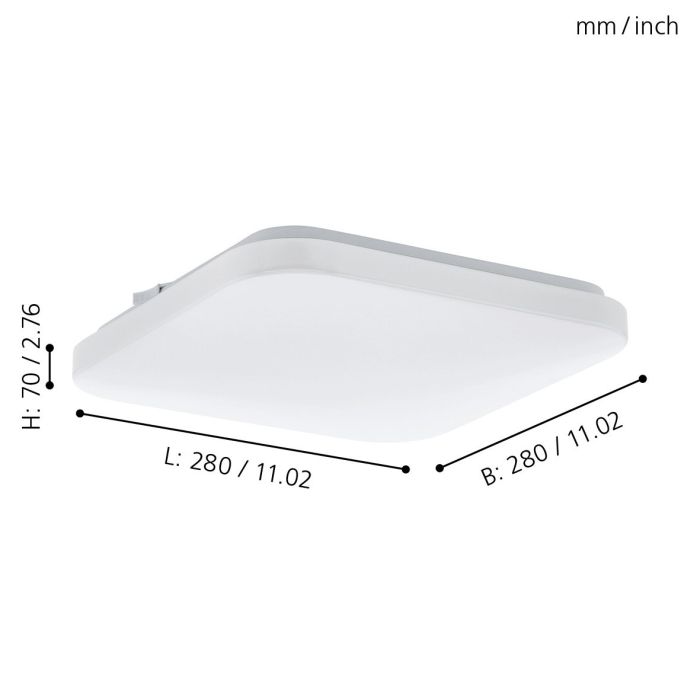 Eglo Frania LED plafondlamp 280x280mm wit 1120lm 3000K