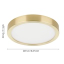 Eglo Fueva 5 LED opbouwarmatuur 210mm geel-koper geborst. 2000lm 3000K