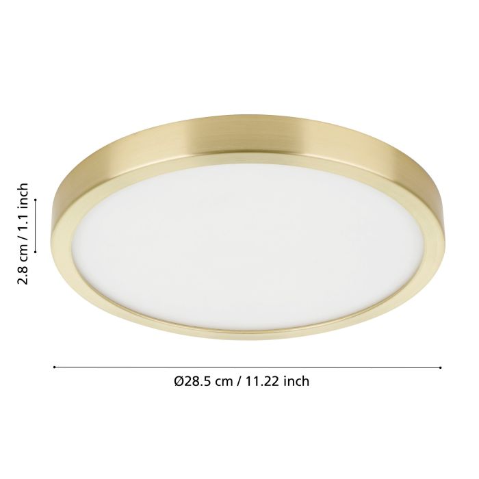 Eglo Fueva 5 LED opbouwarmatuur 255mm geel-koper 2400lm 3000K