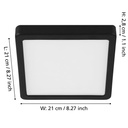 Eglo Fueva 5 LED opbouwarmatuur 210x210mm zwart dimbaar 2000lm 3000K