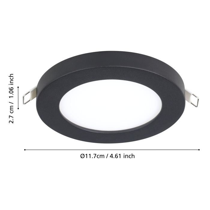 Eglo Fueva-Flex LED inbouwarmatuur 117mm zwart 650lm 3000K
