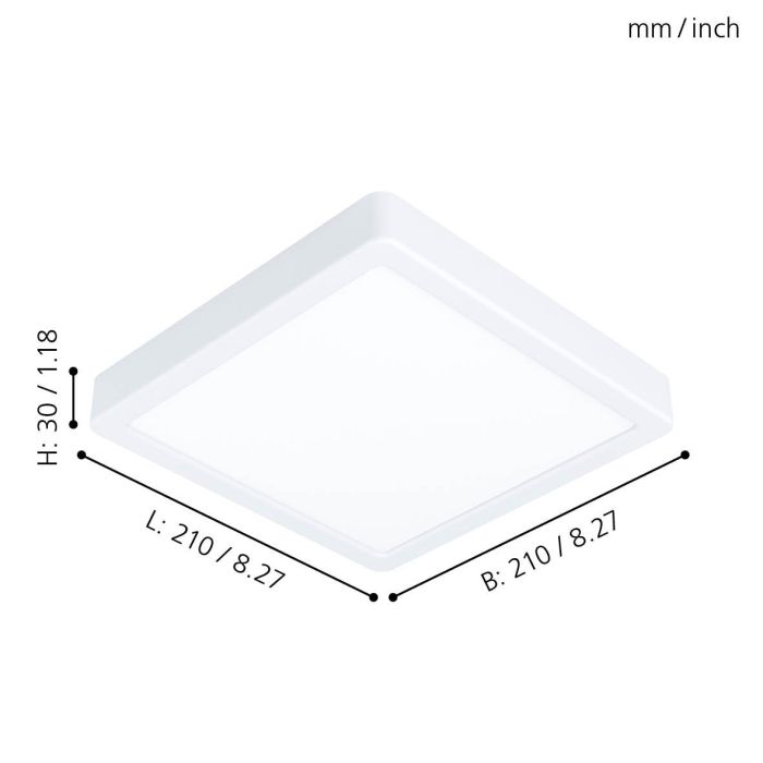 Eglo Fueva 5 LED opbouwarmatuur 210x210cm wit 2100lm 4000K