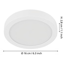 Eglo Fueva 5 opbouwarmatuur 160mm wit dimbaar 1350lm 3000K