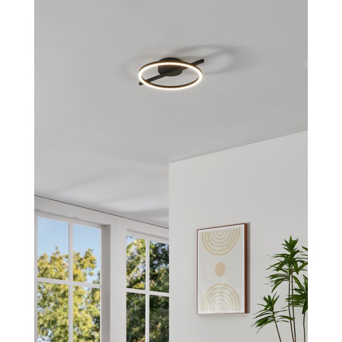 Eglo Amandolo LED opbouwarmatuur rond 400mm zwart 1900lm 2700-6500K
