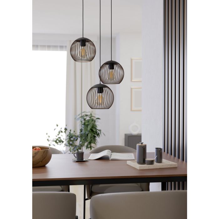 Eglo Almanzora hanglamp koper 3x E27 H110cm