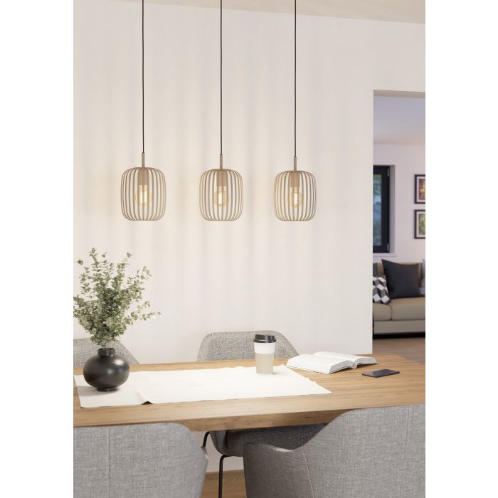 Eglo Romazinna 3xE27 staal/zandkleur