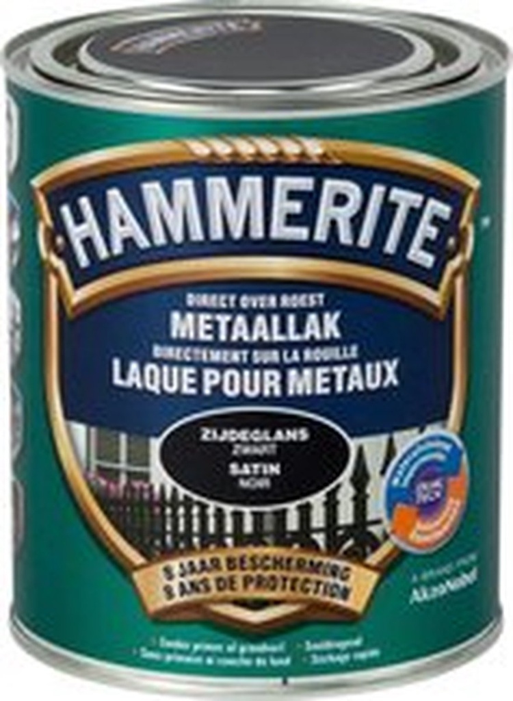 Hammerite satijnglanslak zwart 750ml