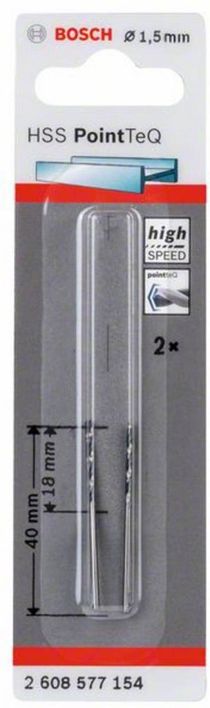 Bosch - 2x metaalboor HSS pointeq 1,5mm