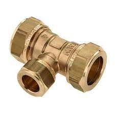 Klemkoppeling T-stuk messing 22x15x22mm