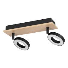 Eglo Rieveles opbouwspot 2x4,2W hout/zwart