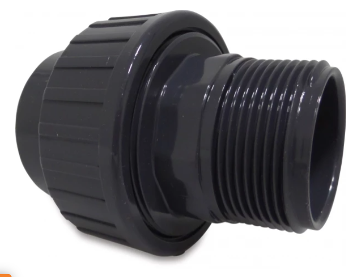 Druk PVC schroefkoppeling 50mm x 2M