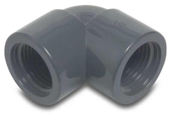 Druk PVC bocht 4/4 - 90° FF
