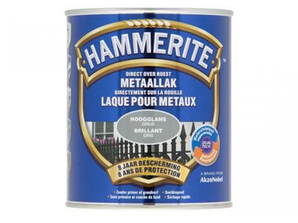 Hammerite metaallak hoogglans grijs 750ml