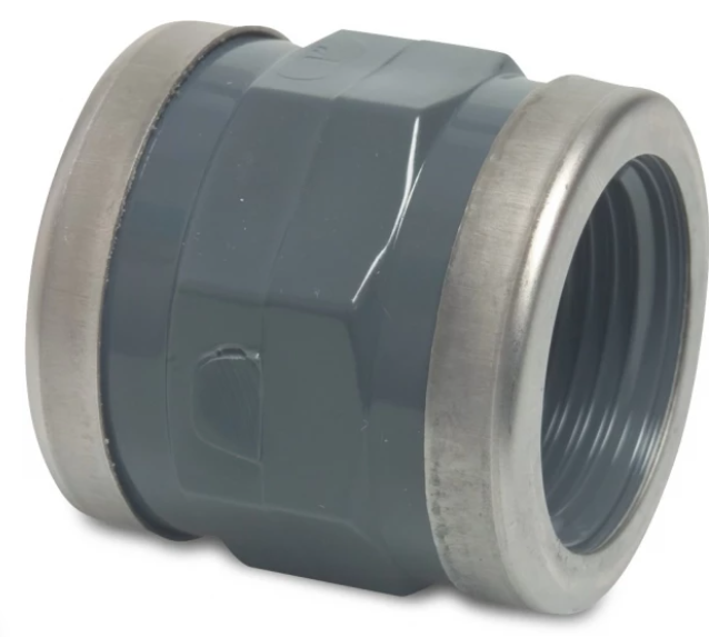 Druk PVC mof 3/4 m/verstevigingsring