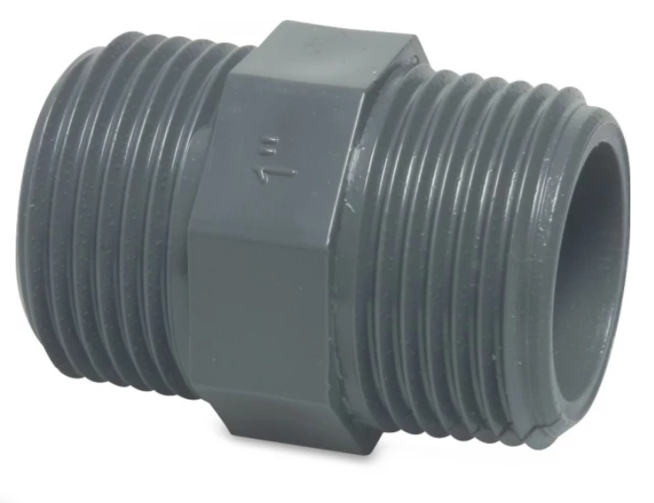 Druk PVC dubbele nippel 5/4