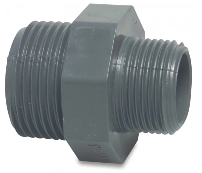 Druk PVC reductie nippel 4/4 x 3/4
