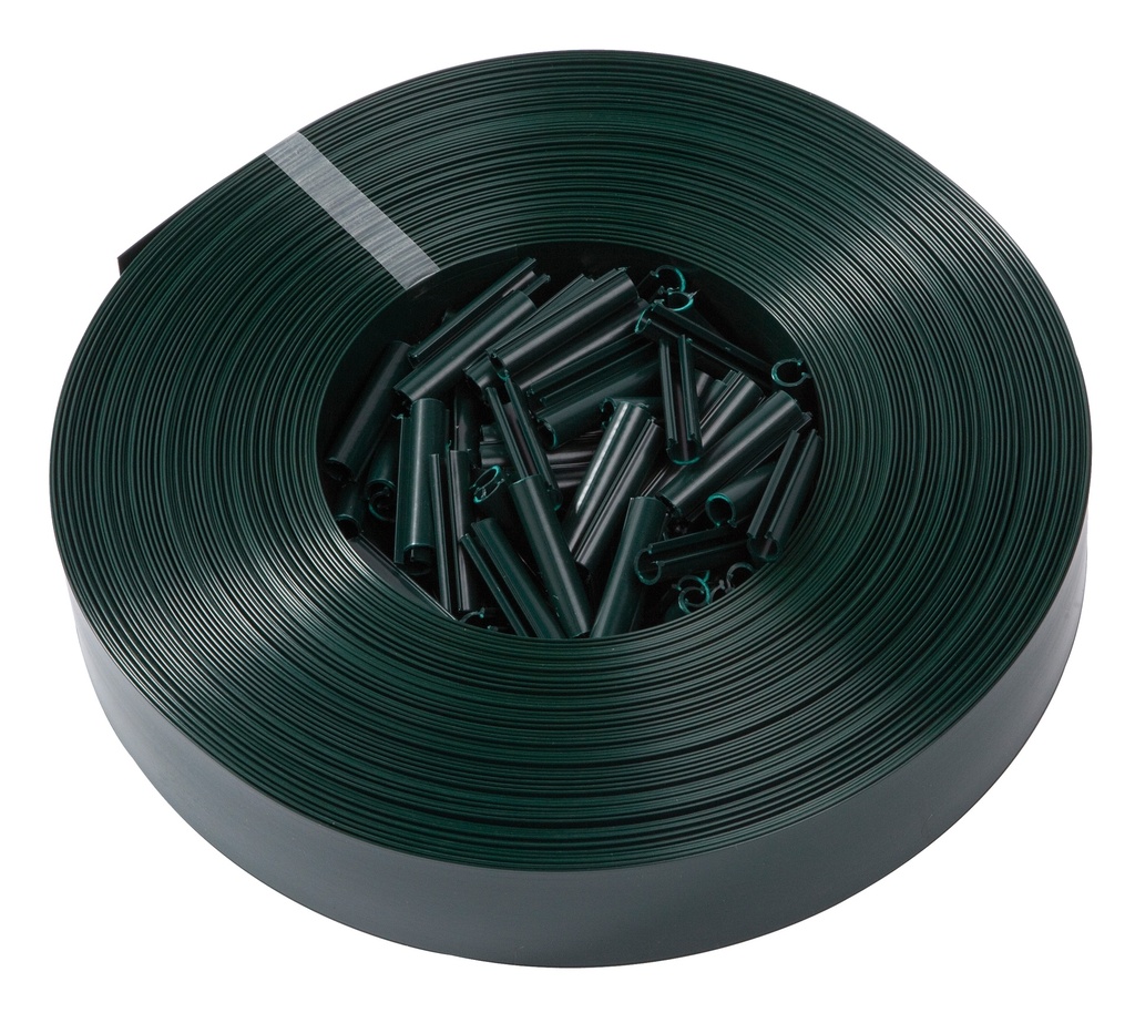 Linten 50mm x 60M incl. clips RAL6005 groen