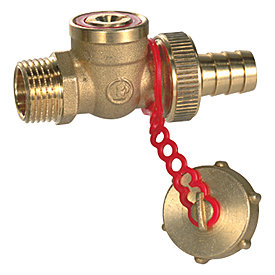 Aftapkraan met slangpilaar voor ketel 1/2