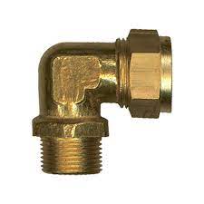 [13751] Klemkoppeling knie messing 3/4Mx22 mm