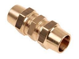 [13814] Gas-klemkoppeling recht messing 22x22mm