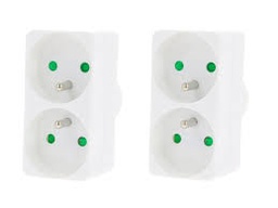 [85034] Profile domino stekker 2x 16A wit (2st)