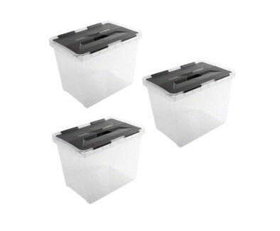 [96889] Onyx opbergbox 15L transp/antraciet (3st)