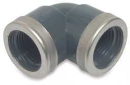 [51847] Druk PVC bocht 6/4 x 6/4 - 90° met verstevigingsring
