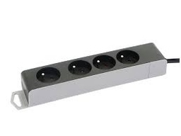 [78579] Profile 4V stopcontact met schakelaar + 3m snoer zwart